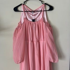 Women’s 2XL pink cold shoulder 3/4 sleeve dress